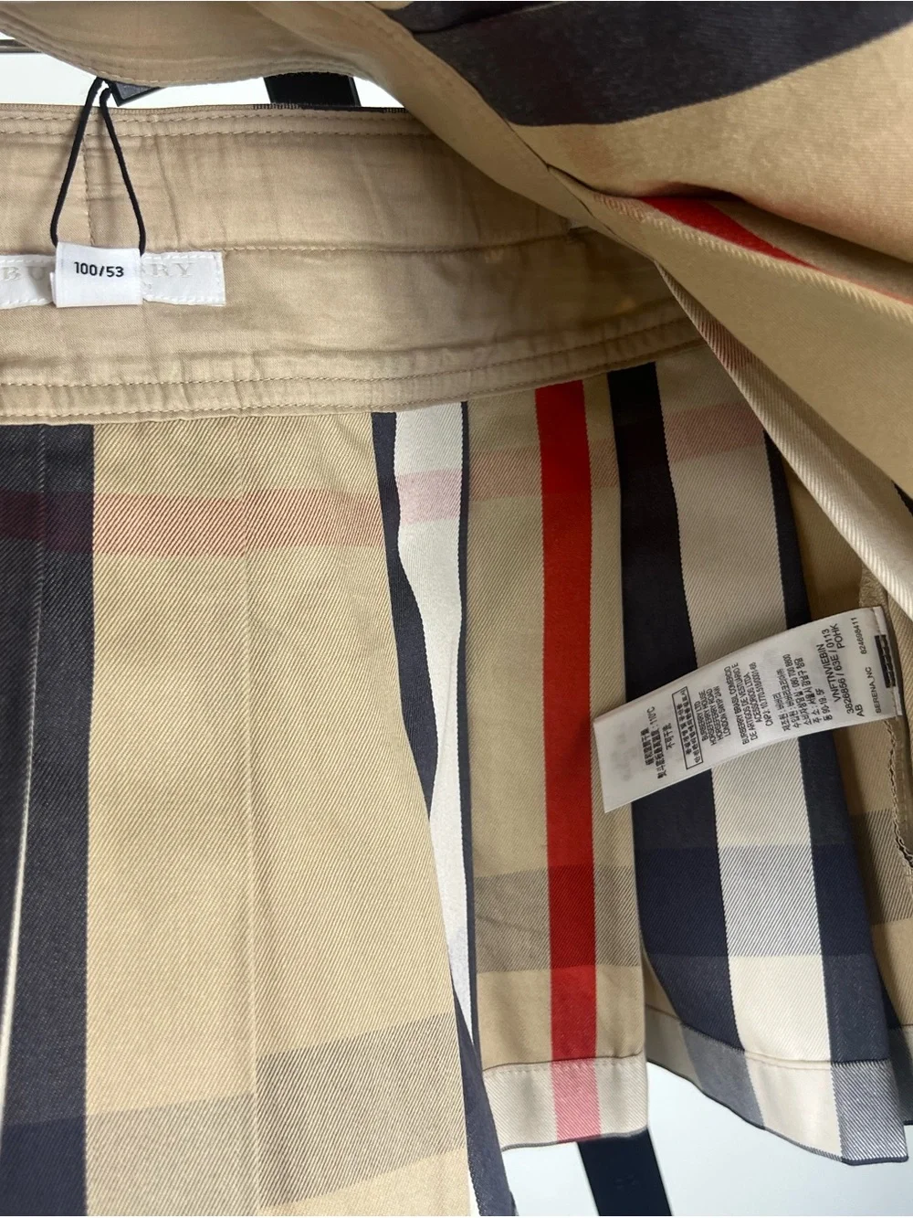 Burberry Girls Nova Check Pleated Mini Skirt, Beige, Size 4